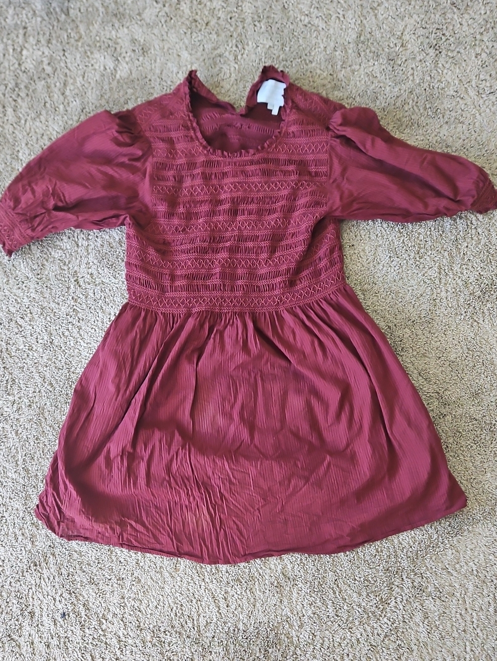 Hill House Cottagecore Smocked Bodice Mini Dress XL